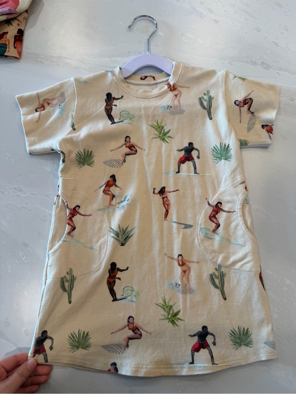 LITTLE YOGI 1-3T Surf Print T-Shirt Dress